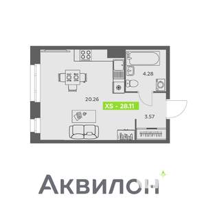 Студия квартира, вторичка, 28м2, 14/16 этаж