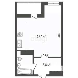 Студия квартира, вторичка, 25м2, 6/10 этаж