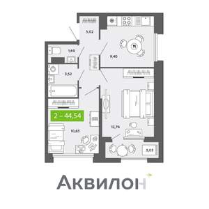 2-к квартира, вторичка, 45м2, 10/16 этаж