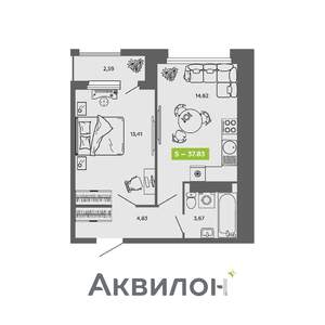1-к квартира, вторичка, 38м2, 16/16 этаж
