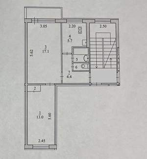 2-к квартира, вторичка, 44м2, 4/5 этаж