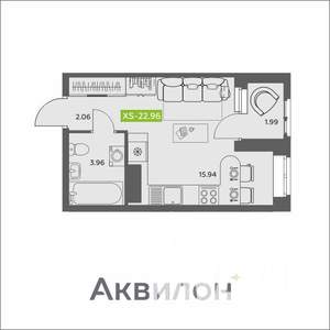 Студия квартира, вторичка, 23м2, 12/16 этаж