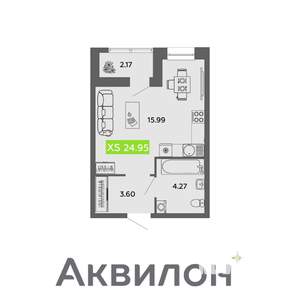 Студия квартира, вторичка, 25м2, 2/16 этаж