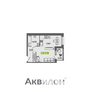 Студия квартира, вторичка, 27м2, 2/16 этаж