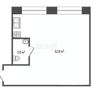 1-к квартира, вторичка, 36м2, 2/5 этаж