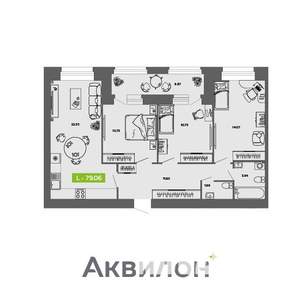 3-к квартира, вторичка, 79м2, 1/11 этаж