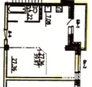 1-к квартира, вторичка, 39м2, 3/3 этаж