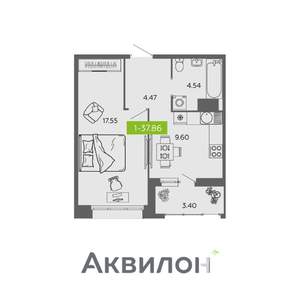 1-к квартира, вторичка, 38м2, 4/16 этаж