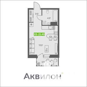 Студия квартира, вторичка, 25м2, 8/8 этаж