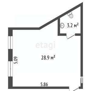 1-к квартира, вторичка, 32м2, 1/5 этаж