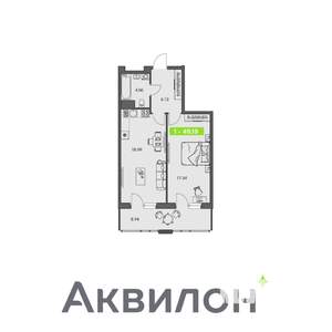 1-к квартира, вторичка, 49м2, 3/8 этаж