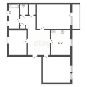 3-к квартира, вторичка, 68м2, 2/2 этаж