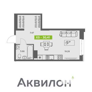 Студия квартира, вторичка, 30м2, 7/16 этаж