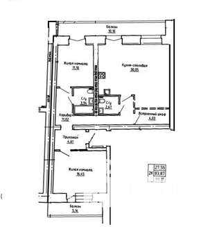 3-к квартира, вторичка, 92м2, 6/8 этаж