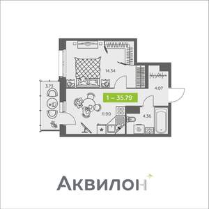 1-к квартира, вторичка, 36м2, 5/8 этаж