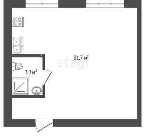 1-к квартира, вторичка, 35м2, 2/5 этаж