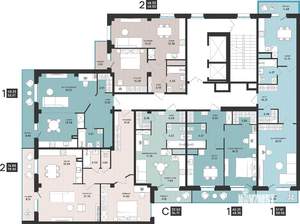 2-к квартира, вторичка, 61м2, 2/13 этаж