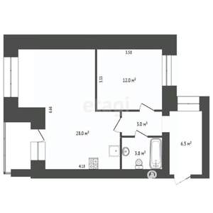 2-к квартира, вторичка, 53м2, 5/9 этаж