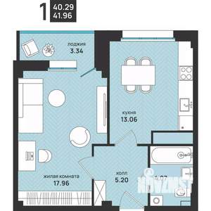 1-к квартира, вторичка, 42м2, 3/9 этаж