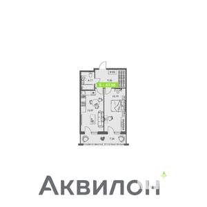 2-к квартира, строящийся дом, 48м2, 2/8 этаж