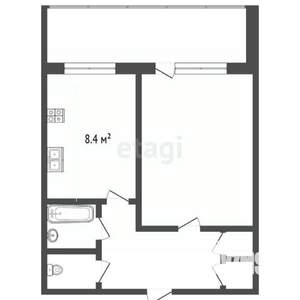 1-к квартира, вторичка, 34м2, 4/9 этаж