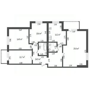 4-к квартира, вторичка, 96м2, 6/9 этаж