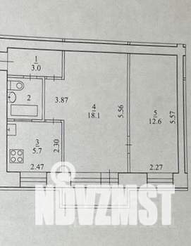 2-к квартира, вторичка, 43м2, 2/5 этаж