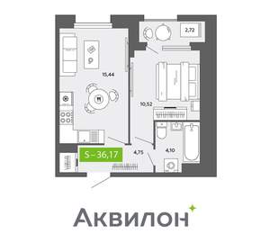1-к квартира, вторичка, 36м2, 12/16 этаж