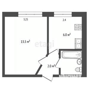 1-к квартира, вторичка, 25м2, 3/12 этаж