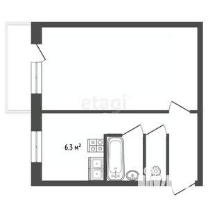 1-к квартира, вторичка, 31м2, 2/9 этаж