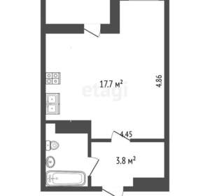 Студия квартира, вторичка, 25м2, 6/10 этаж