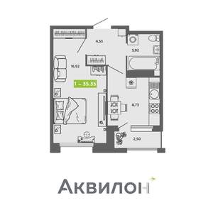 1-к квартира, вторичка, 35м2, 15/16 этаж