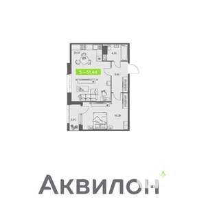 1-к квартира, вторичка, 51м2, 9/11 этаж