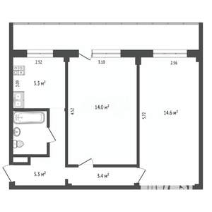 2-к квартира, вторичка, 46м2, 9/9 этаж