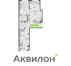 2-к квартира, вторичка, 71м2, 4/11 этаж