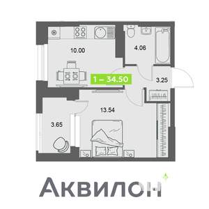 1-к квартира, вторичка, 35м2, 20/32 этаж
