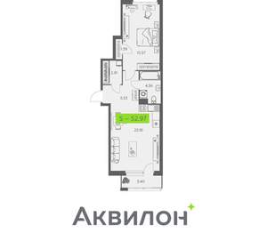 1-к квартира, вторичка, 53м2, 11/11 этаж