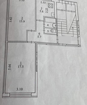 2-к квартира, вторичка, 48м2, 1/5 этаж