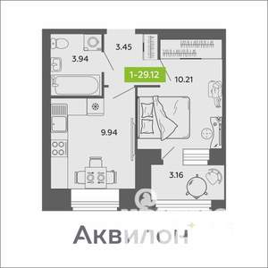 1-к квартира, вторичка, 29м2, 8/11 этаж