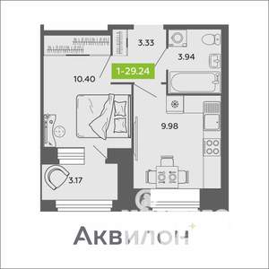 1-к квартира, вторичка, 29м2, 8/11 этаж