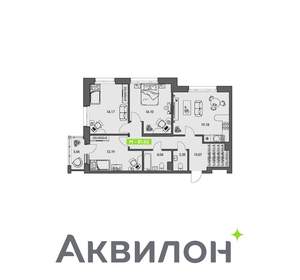 3-к квартира, вторичка, 82м2, 2/8 этаж