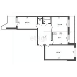 3-к квартира, вторичка, 64м2, 4/9 этаж