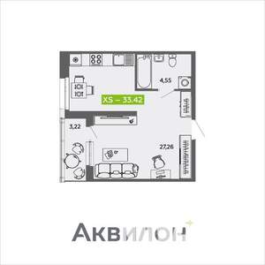 Студия квартира, вторичка, 33м2, 2/16 этаж