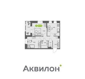2-к квартира, вторичка, 44м2, 6/16 этаж