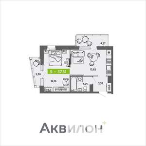 1-к квартира, вторичка, 37м2, 16/16 этаж
