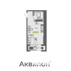 Студия квартира, вторичка, 26м2, 16/16 этаж