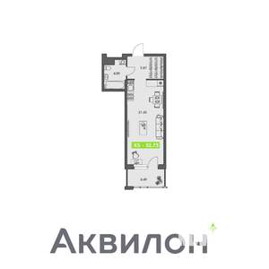 Студия квартира, вторичка, 33м2, 2/8 этаж