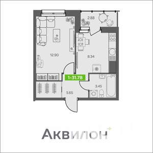 1-к квартира, вторичка, 32м2, 8/8 этаж