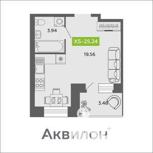 Студия квартира, вторичка, 25м2, 9/11 этаж