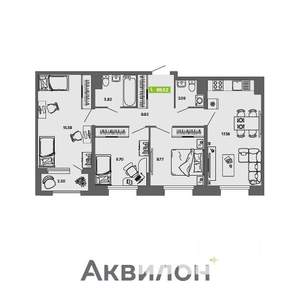 3-к квартира, вторичка, 70м2, 6/16 этаж